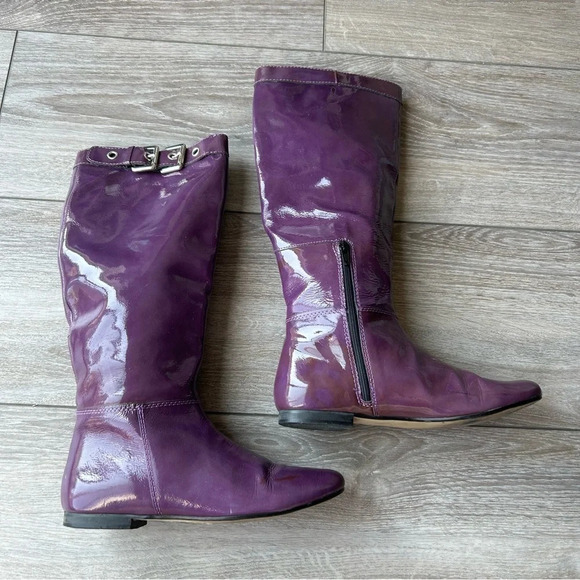 Bravo Browns Purple Patent Leather Riding Boots - Picture 4 of 16